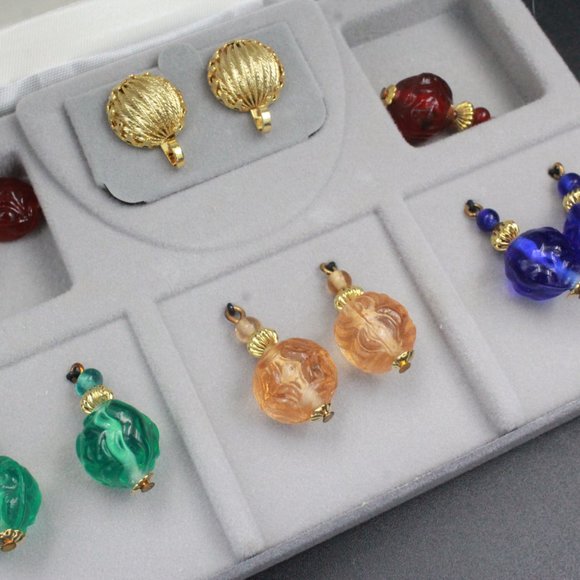 DIANE VON FURSTERNBERG DVF MOLDED GLASS INTERCHANGEABLE EARRINGS - Picture 5 of 5